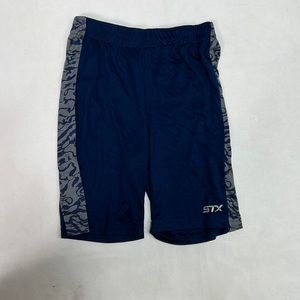 #1975 STX Blue Silky Camo Stretchy Boy’s Shorts | Size: L